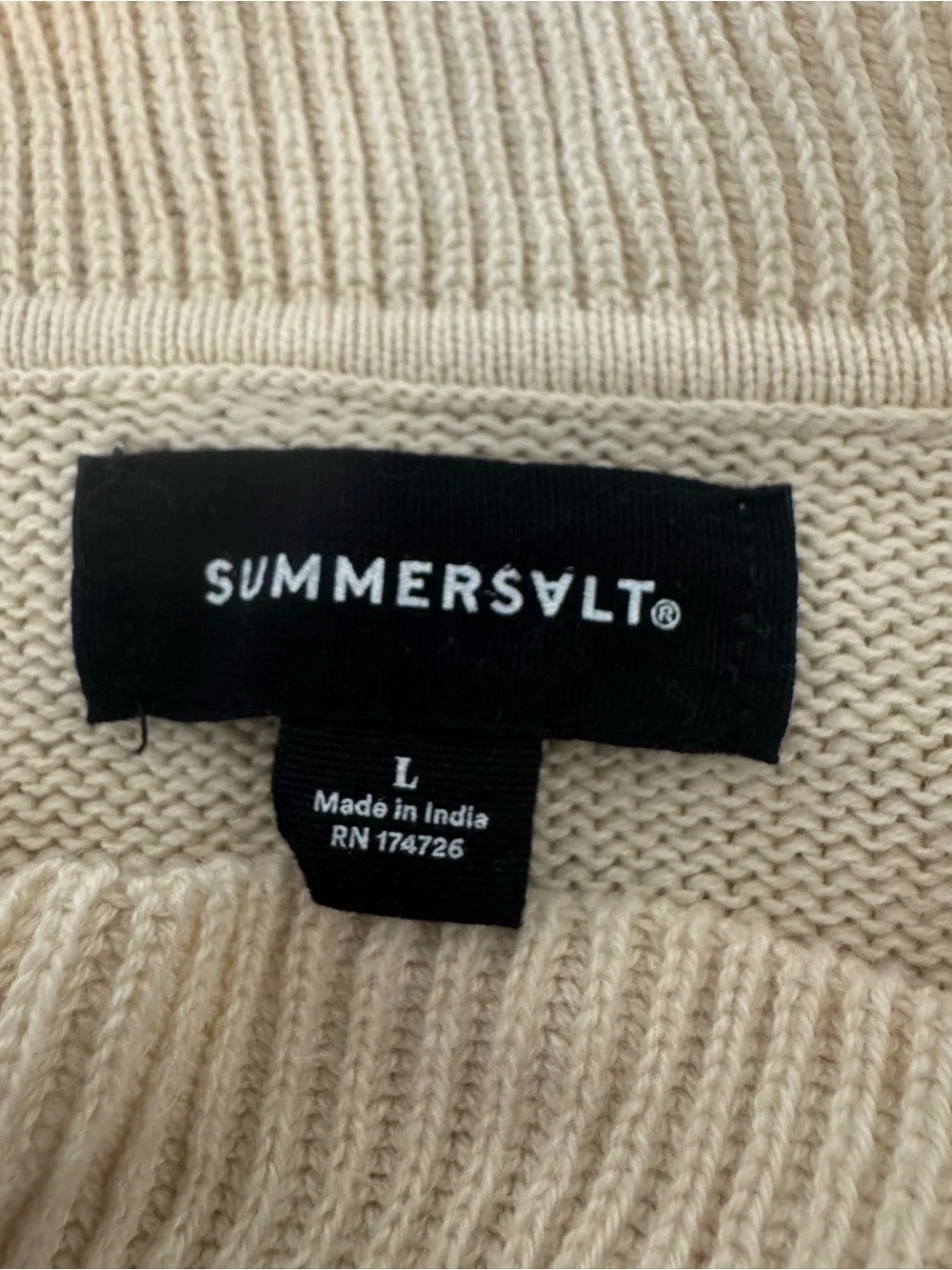 Summersalt The Year-Round Balloon Sleeve Pompom Sweater Ruffle Neck Soft Large